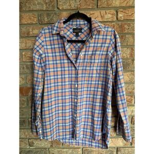 J.Crew‎ Boy Plaid Shirt Size 0 Tartan Long Sleeve Fitted Button Up Preppy Top